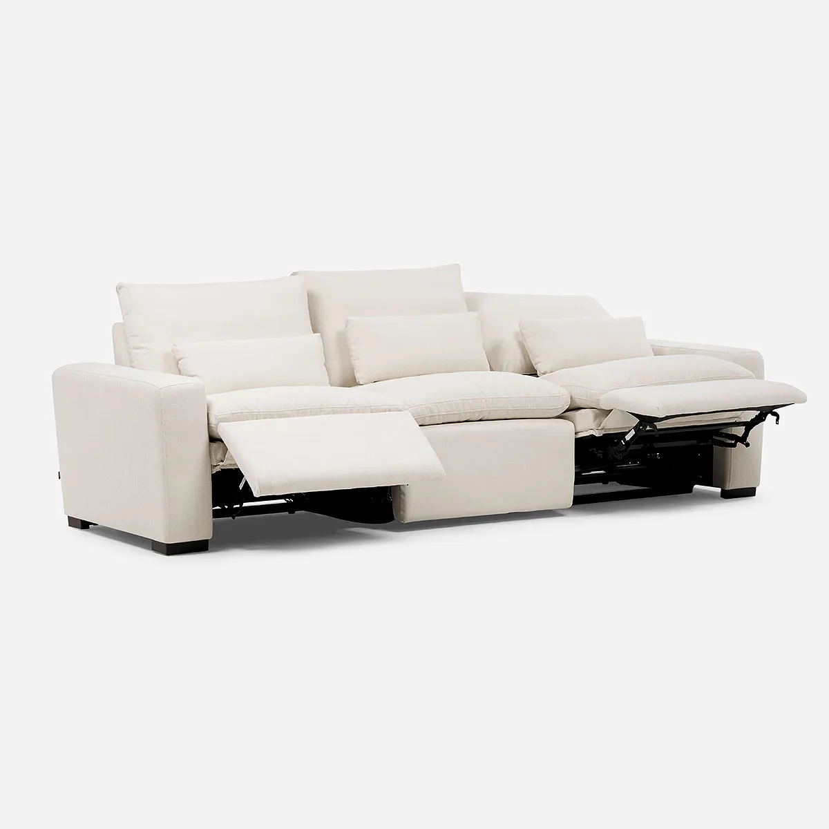 ROSEN - Sofá Modular Reclinable Dannet Tela Eléctrico 3 Pzs Blanco