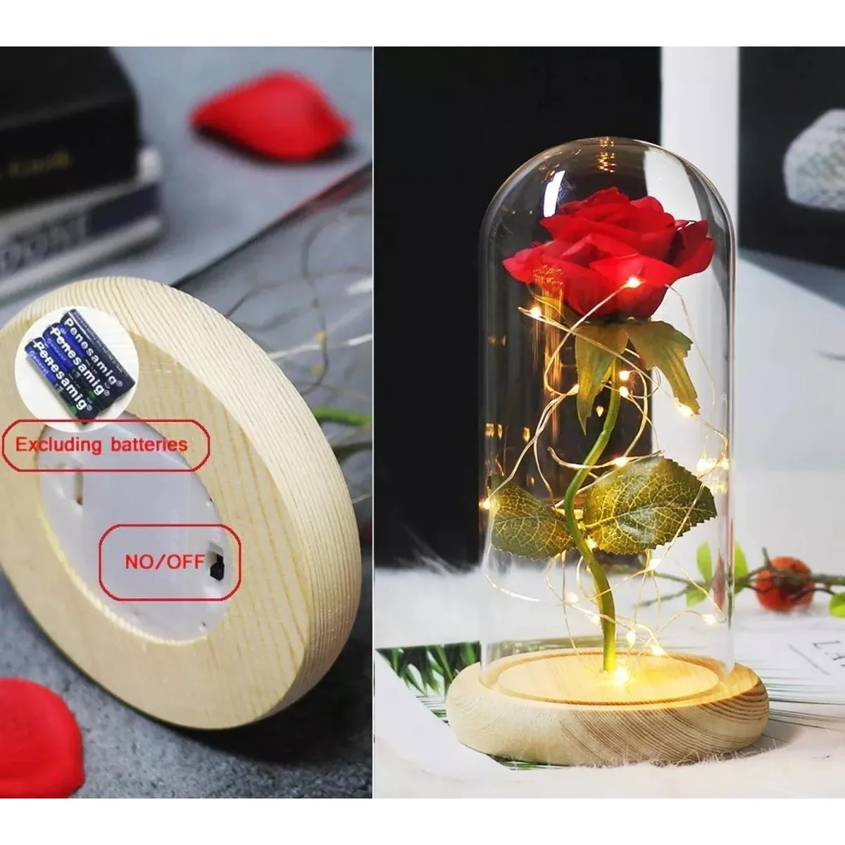 GENERICO - Rosa Eterna Rosas Eternas Rosa Preservada Led San Valentin