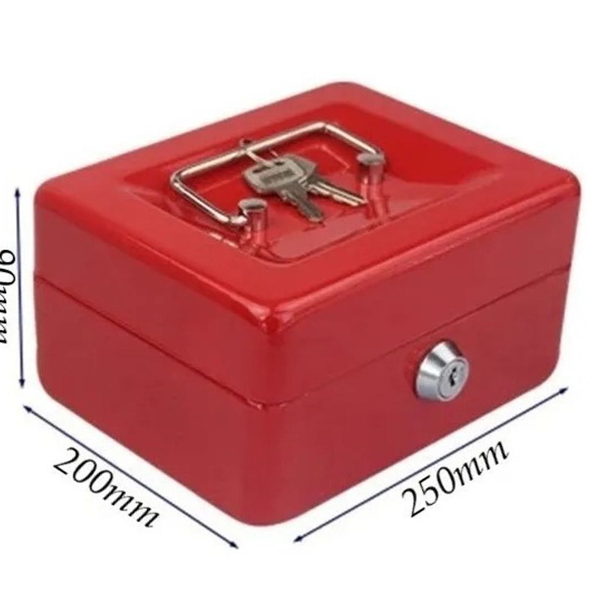 GENERICO - Caja Fuerte Metálica Con Llave Para Dinero 25x20cm Color Negro