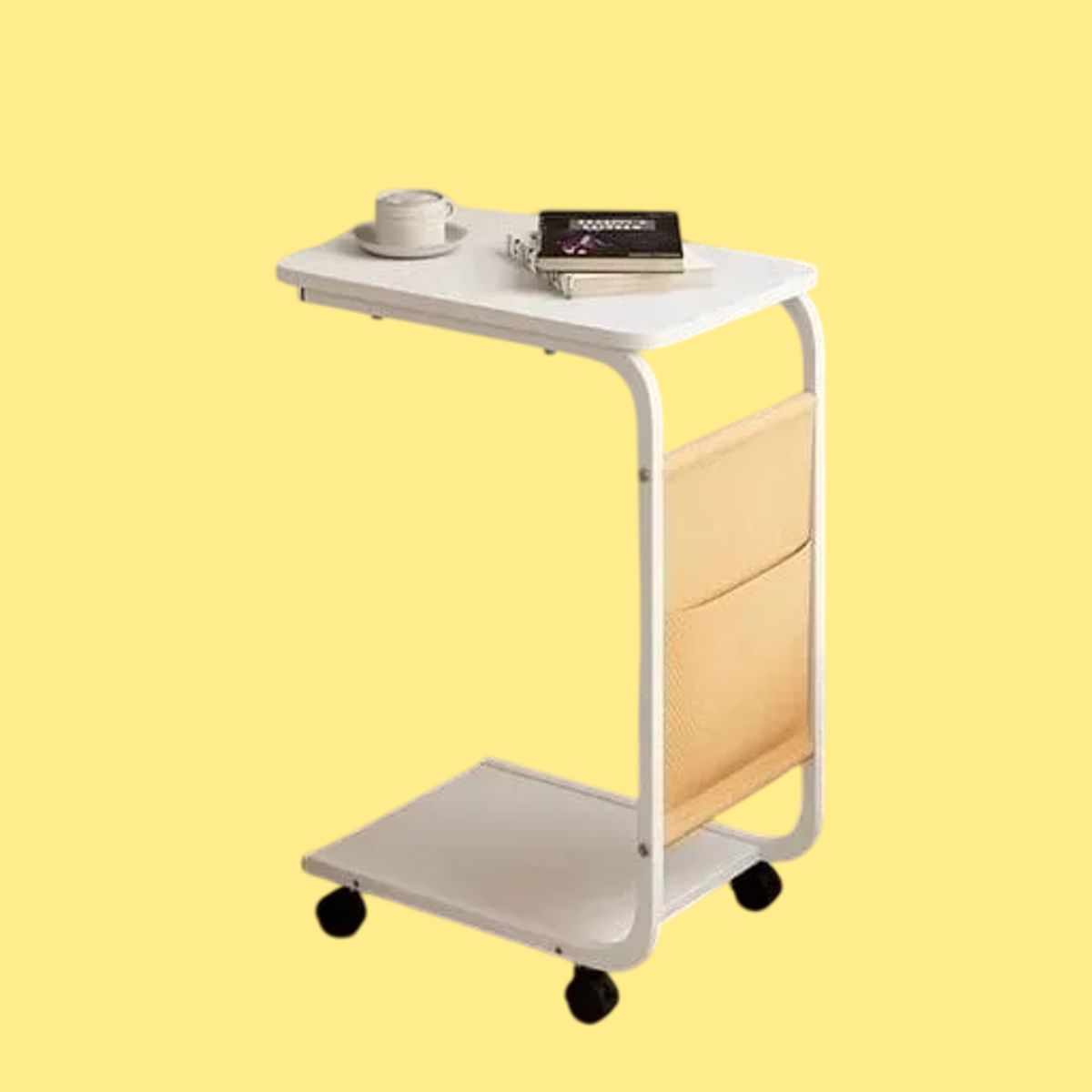 GENERICO - Mesa Auxiliar Latera De Madera Con Ruedas Mesita Notebook