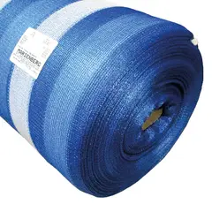 MARIENBERG - Malla Raschel Sombra Franjeada 65% 210 x 100 m Color Azul y Blanco