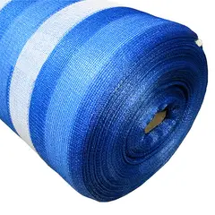 MARIENBERG - Malla Raschel Sombra Franjeada 80% 210 x 100 m Color Azul y Blanco