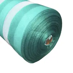 MARIENBERG - Malla Raschel Sombra Franjeada 80% 420 x 50 m Color Verde y Blanco