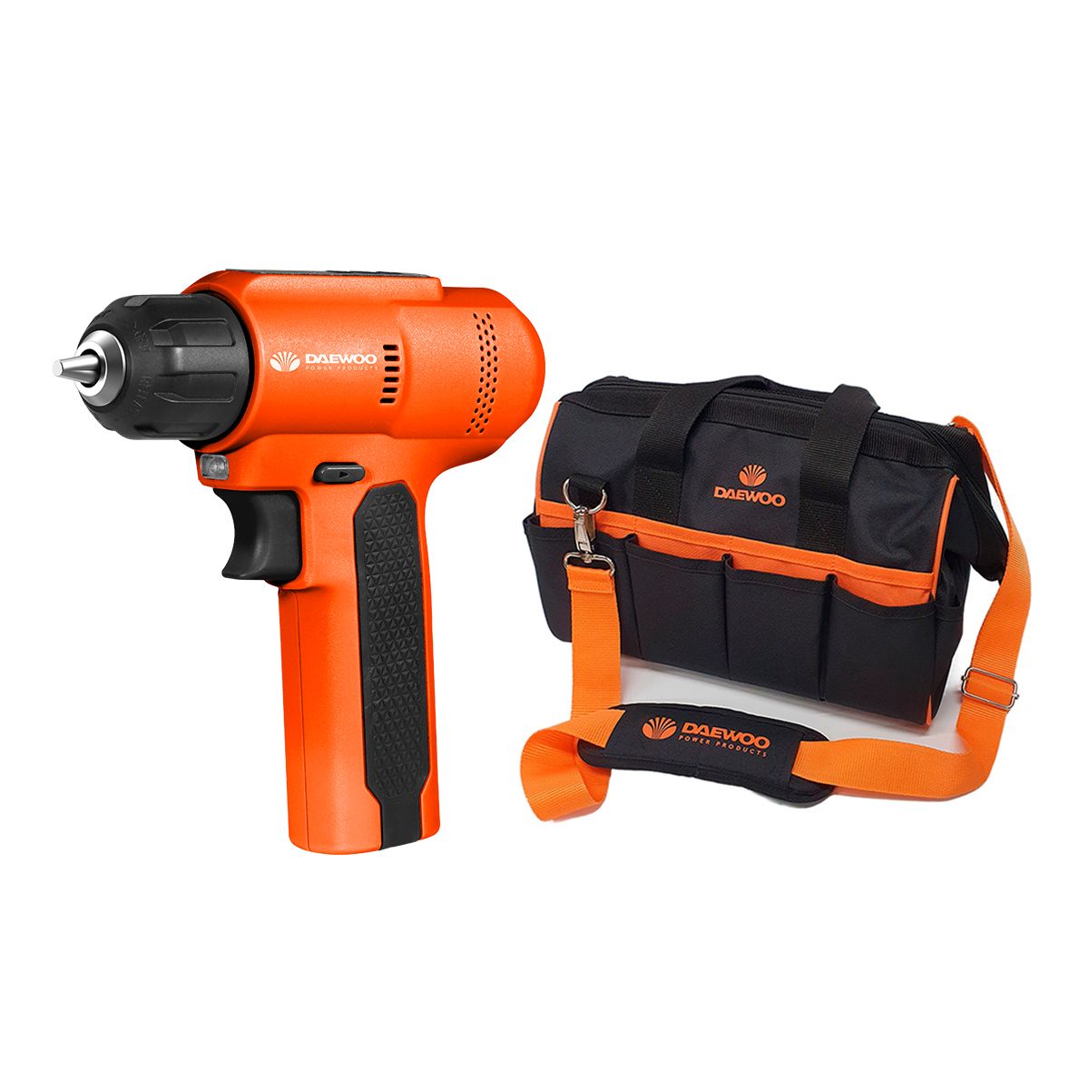 DAEWOO - Kit Taladro Atornillador 8v + Bolso Herramientas 16p Daewoo