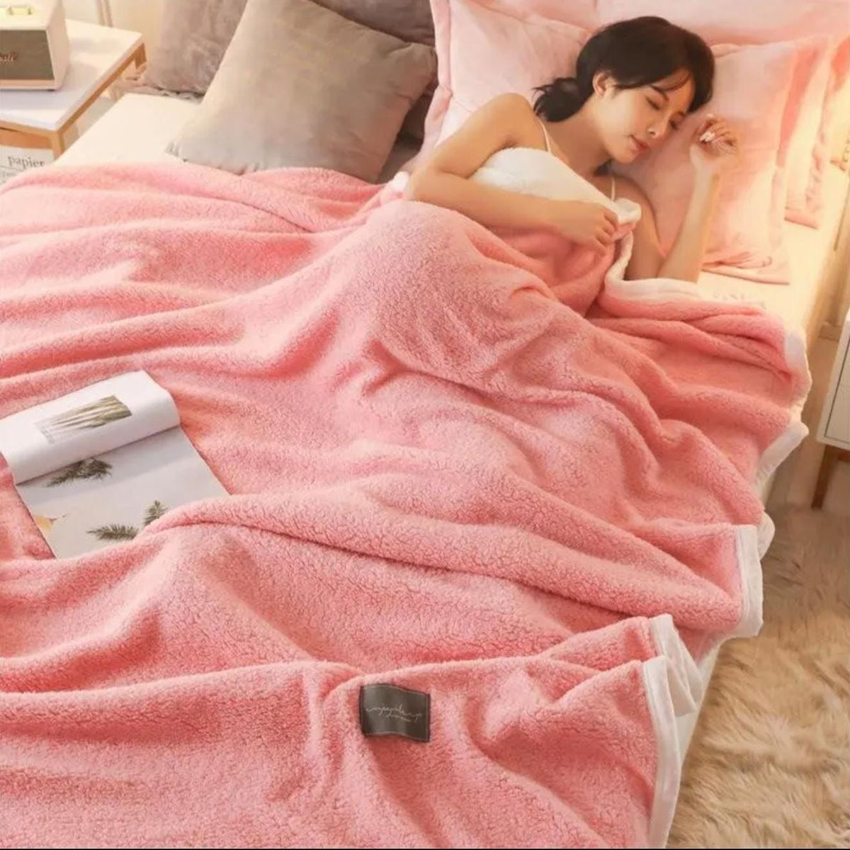 GENERICO - Frazada Manta Plush Sherpa Extra suave 200x230cm