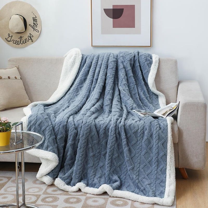 GENERICO - Frazada Manta Plush Sherpa Extra suave  Marron 200x230cm