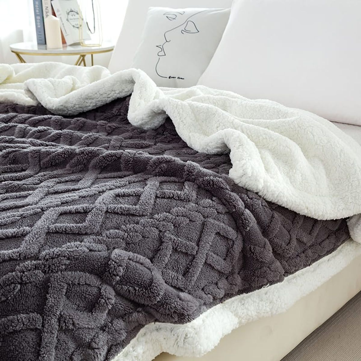 GENERICO - Frazada Manta Plush Sherpa Extra suave 200x230cm