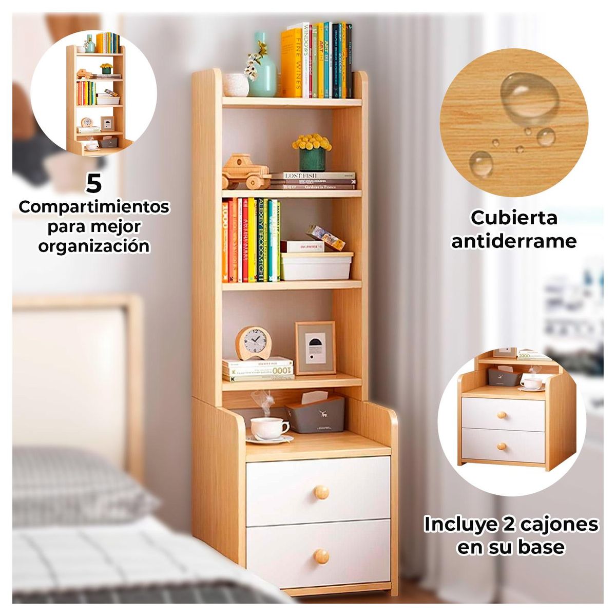 GLOBAL LATIN GROUP - Librero Organizador 4 Niveles Perfecto para Libros y Decoración