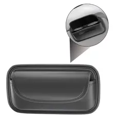 GENERICO - Soporte Estuche Para Lentes Gafas De Sol Para Visera Auto PU Negro