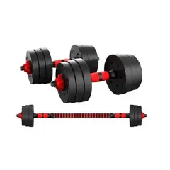 GENERICO - Set Mancuernas Y Barra Unibles 10 kg Fitness Pesas Ajustables