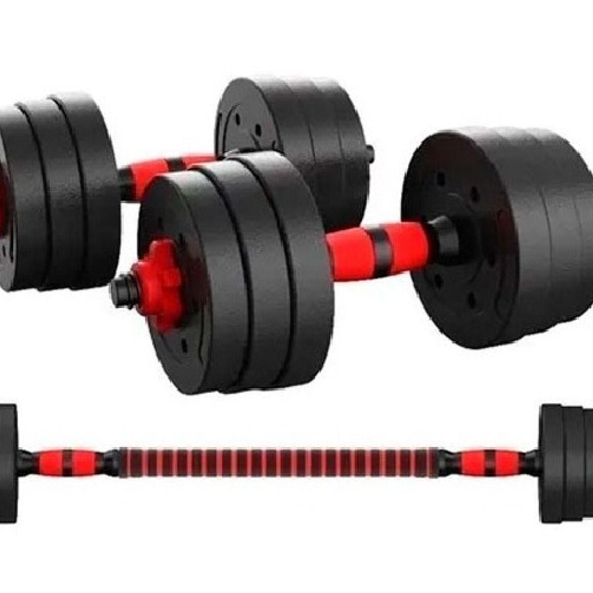 GENERICO - Set Mancuernas Y Barra Unibles 20kg Fitness Pesas Ajustables