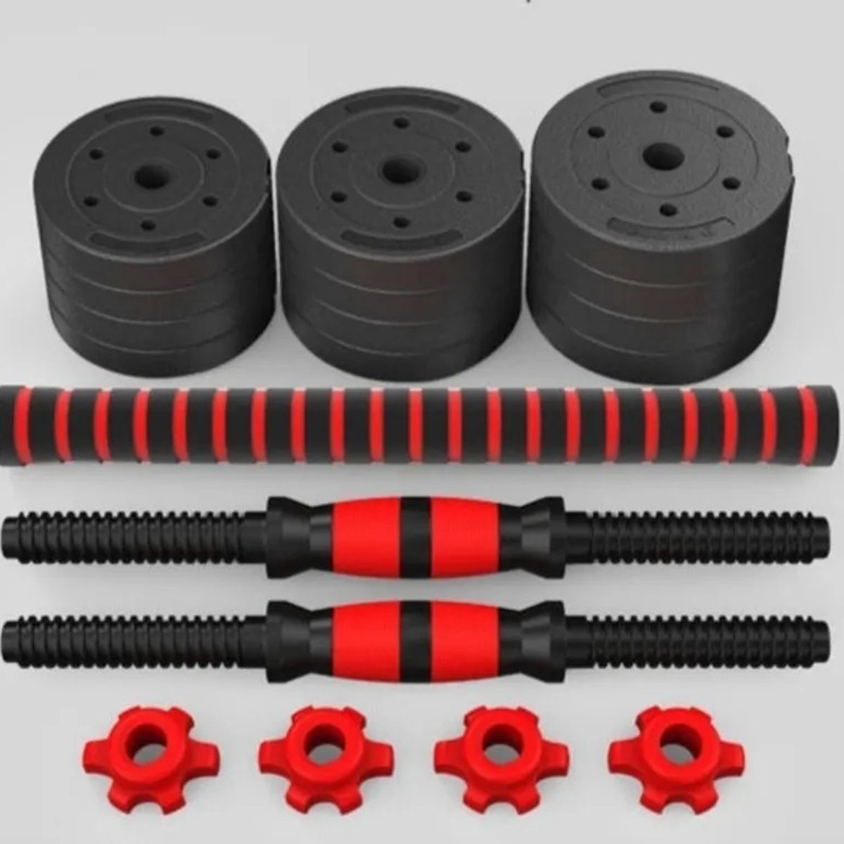 GENERICO - Set Mancuernas Y Barra Unibles 20kg Fitness Pesas Ajustables