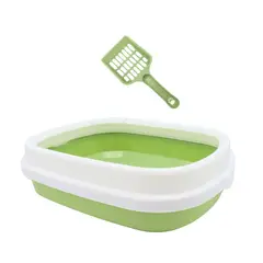 GENERICO - Arenero para Gatos con Pala Baño Pequeño Verde