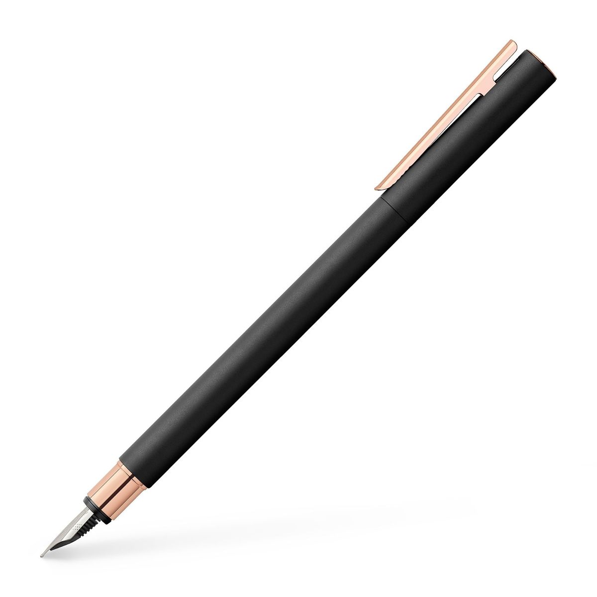 FABER-CASTELL - Pluma Neo Slim metal negro, rosegold, M Faber-Castell