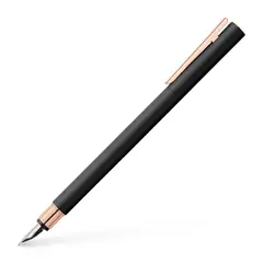FABER-CASTELL - Pluma Neo Slim metal negro, rosegold, M