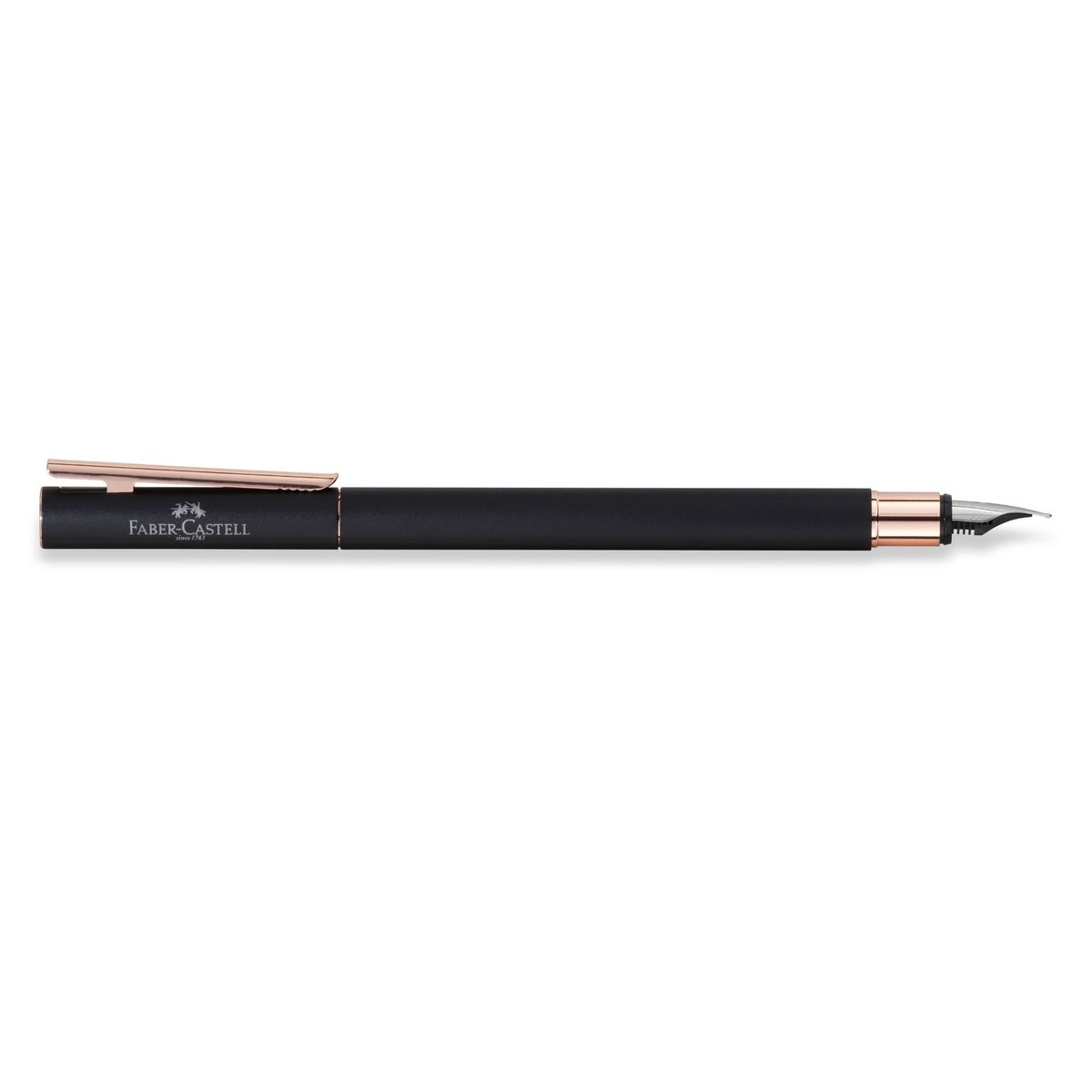 FABER-CASTELL - Pluma Neo Slim metal negro, rosegold, M Faber-Castell