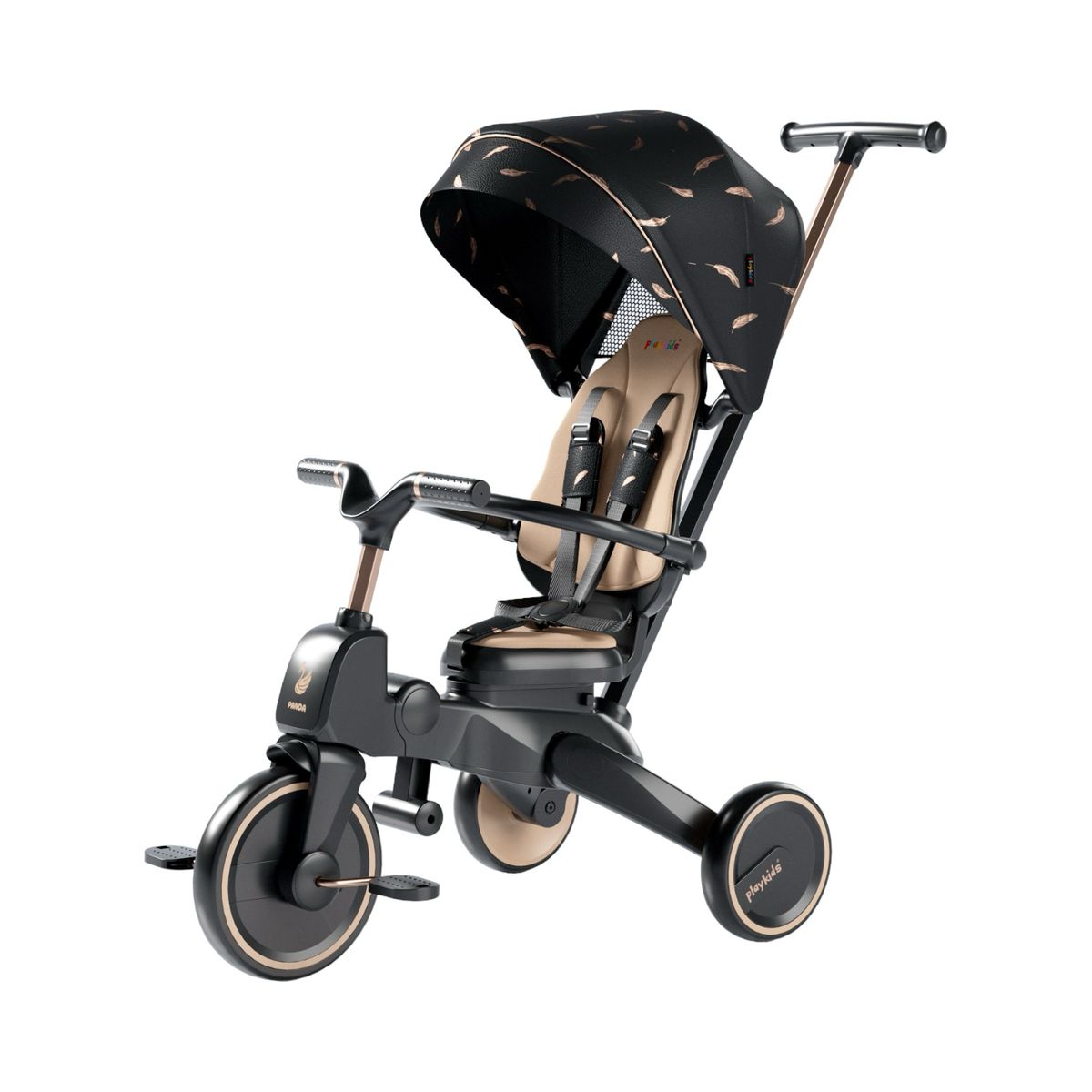 LUBABYCAS - Triciclo 360° Y Balance 6 En 1 Negro Playkids By LuBabycas
