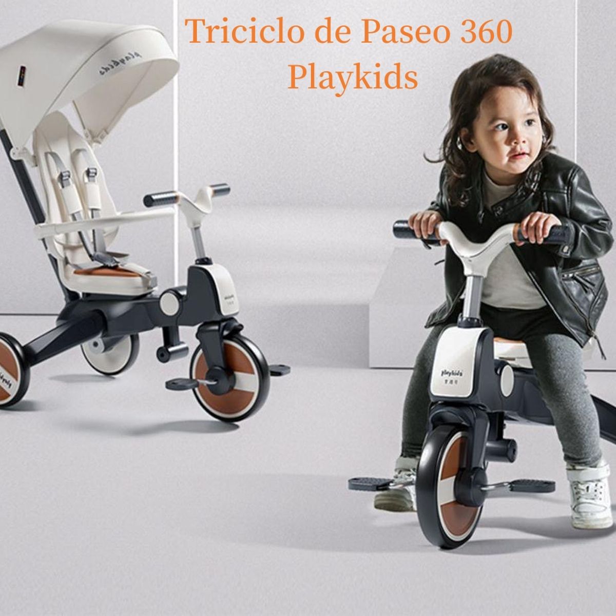 LUBABYCAS - Triciclo 360° Y Balance 6 En 1 Negro Playkids By LuBabycas