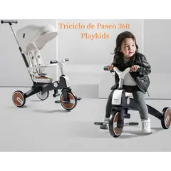LUBABYCAS - Triciclo De Paseo 360° 6 En 1 Plegable Blanco