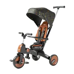 LUBABYCAS - Triciclo De Paseo 360° Y Balance 6 En 1 Plegable Negro