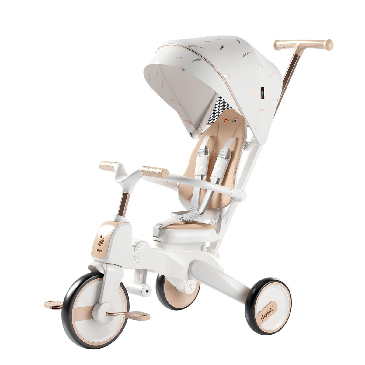 LUBABYCAS - Triciclo Balance 360° 6 En 1 Plegable Blanco LuBabycas