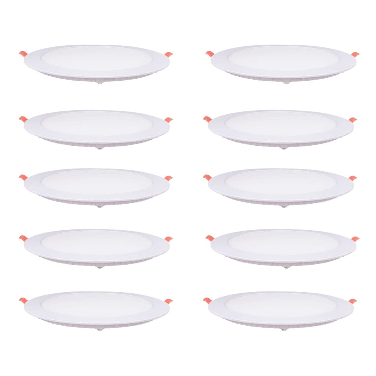 10 Focos Panel Led 18W Redondo Embutido 220V Luz Fría, marca GENERICO - Foto Principal