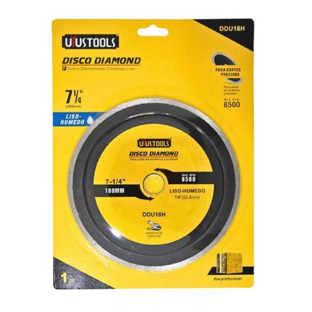 UYUSTOOL - DISCO DIAMANTADO LISO 180 mm DDU18H UYUSTOOLS.