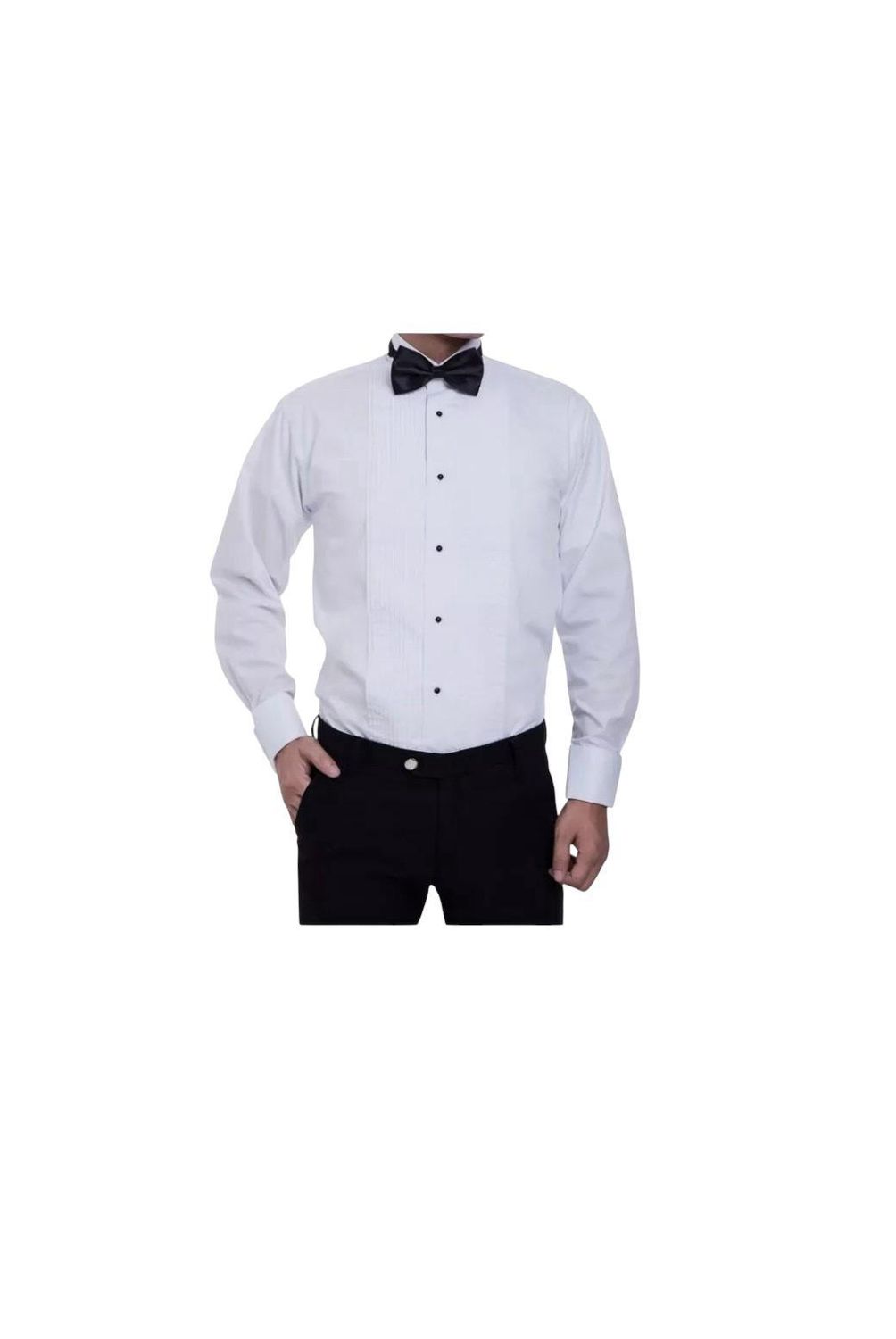 Camisa De Esmoquin Para Boda, Cuello Con Punta De Ala Y Pajarita