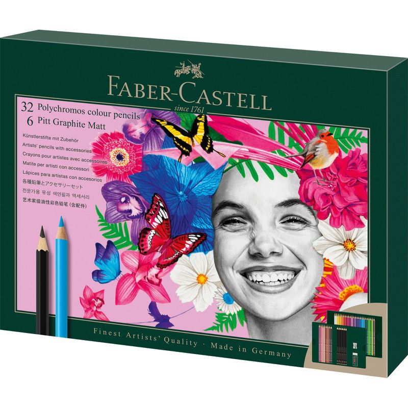 FABER-CASTELL - Set de Polychromos & Pitt Grafito Mate Faber-Castell x40