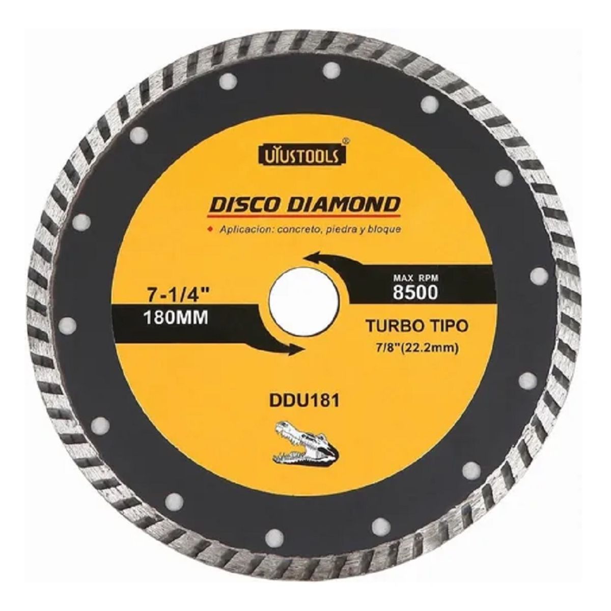 UYUSTOOL - DISCO DIAMANTADO TURBO 180 mm DDU181 UYUSTOOLS.