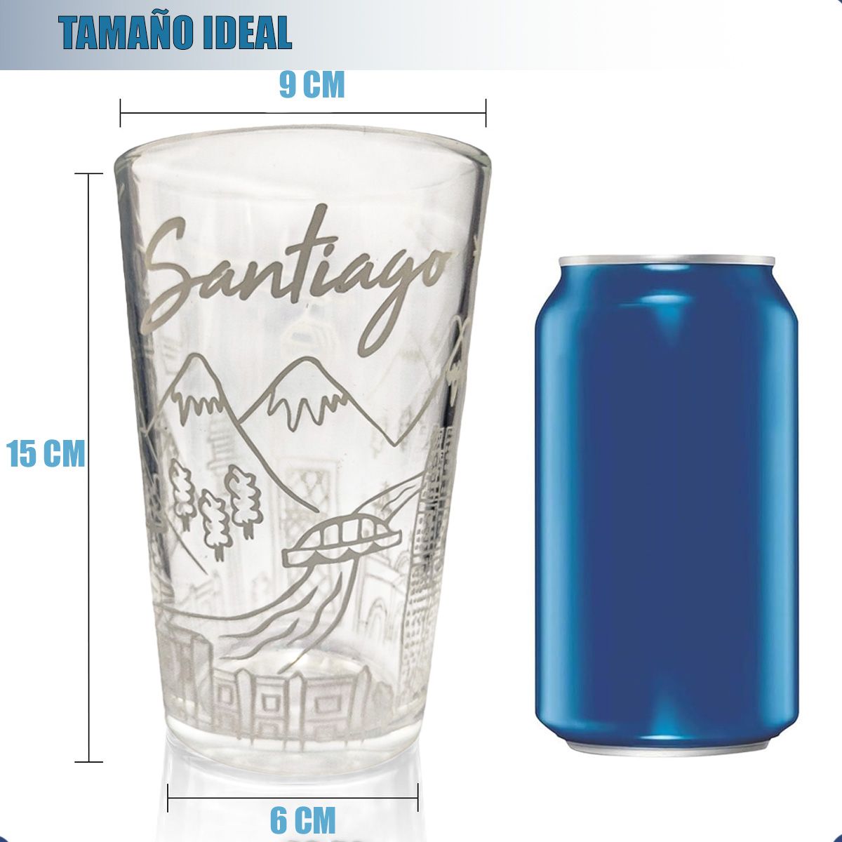 GENERICO - Set 4 Vasos De Vidrio Vasos Vidrio Jugo Juego De Vasos Chile