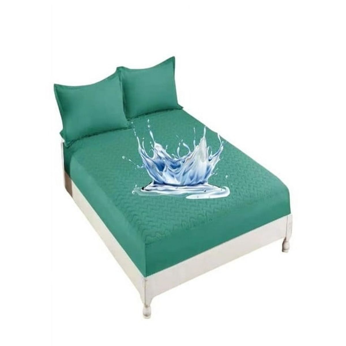 GENERICO - TOPPER O CUBRE COLCHON COLOR VERDE IMPERMEABLE 1.5 PLAZAS TF