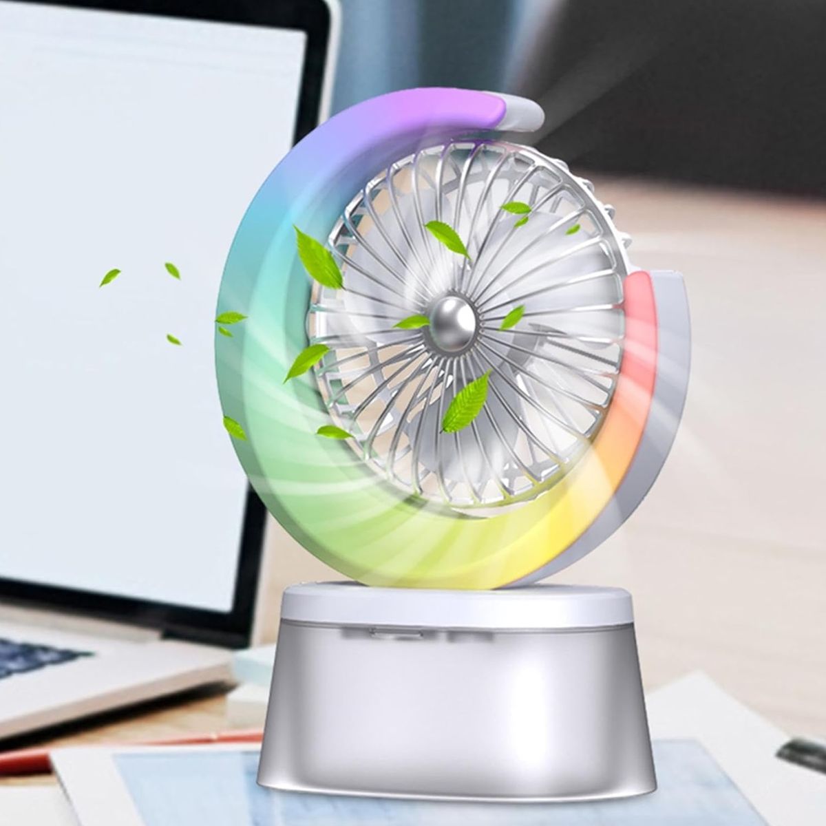 GENERICO - Ventilador Humidificador Portátil Ventilador Led Usb Recarg