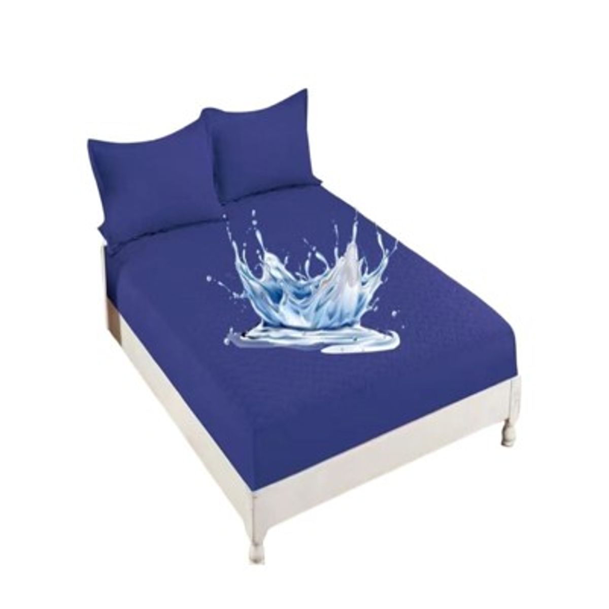 GENERICO - TOPPER O CUBRE COLCHON COLOR MORADO IMPERMEABLE 2 PLAZAS TF