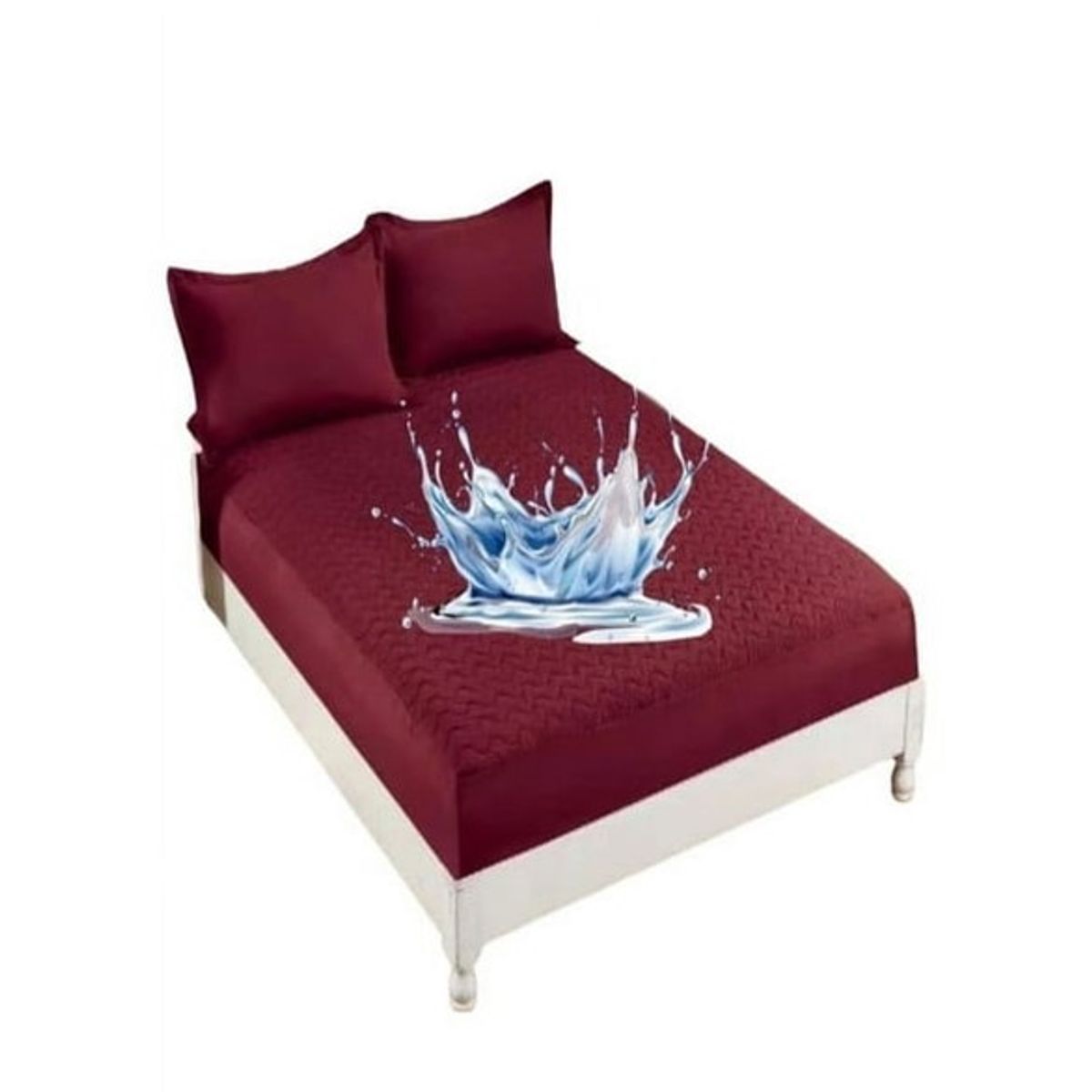 GENERICO - TOPPER O CUBRE COLCHON COLOR BURDEO IMPERMEABLE SUPER KING TF