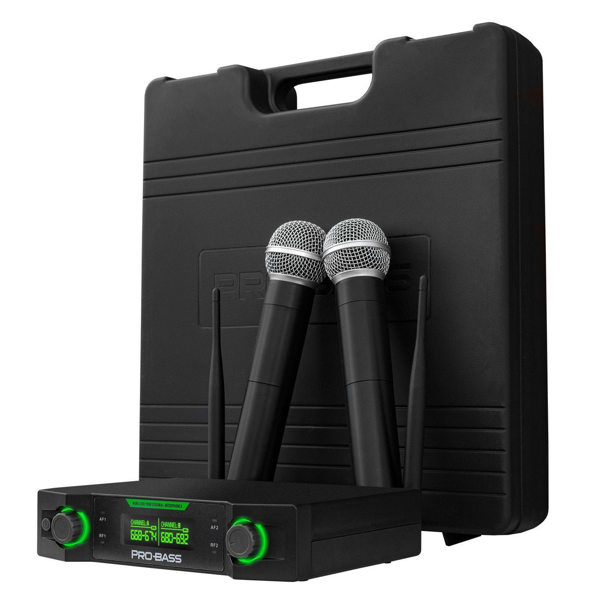 PROBASS - Micrófono Inalámbrico doble Probass UF 224 Multi Frec