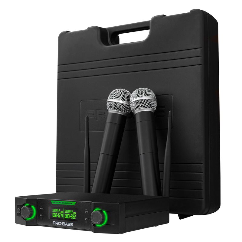 PROBASS - Micrófono Inalámbrico doble Probass UF 224 Multi Frec