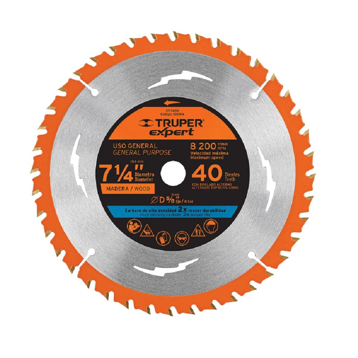TRUPER - DISCO DE SIERRA CIRCULAR 7 y cuarto PULG 40 DIENTES TRUPER