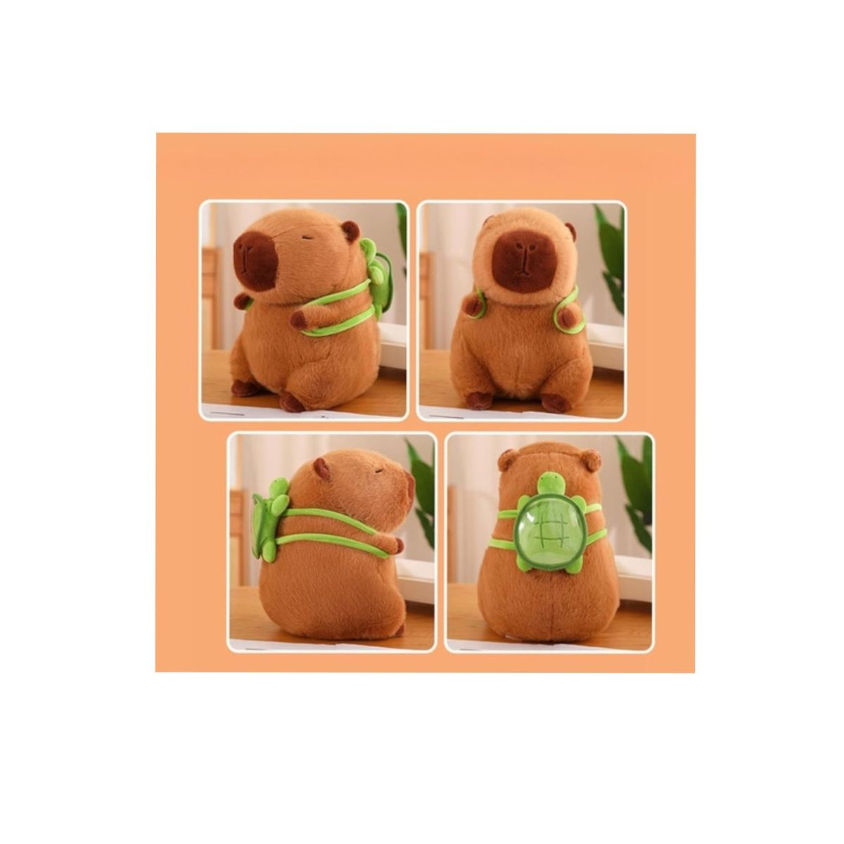 GENERICO - Peluche De Capibara Kawaii Carpincho Mochila De Tortuga 30cm