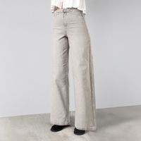 Pantalón Pretina Ajustada Gris Straight Slim Mujer