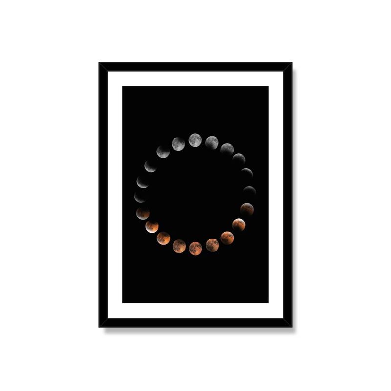 ALCUADRADO - Cuadro Individual Eclipse Lunar HD Negro 50x40 cm
