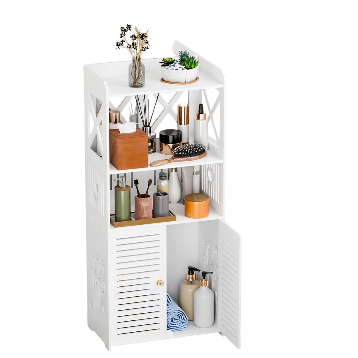 GENERICO - Estante Organizador Multifuncional De Baño 2 Puertas