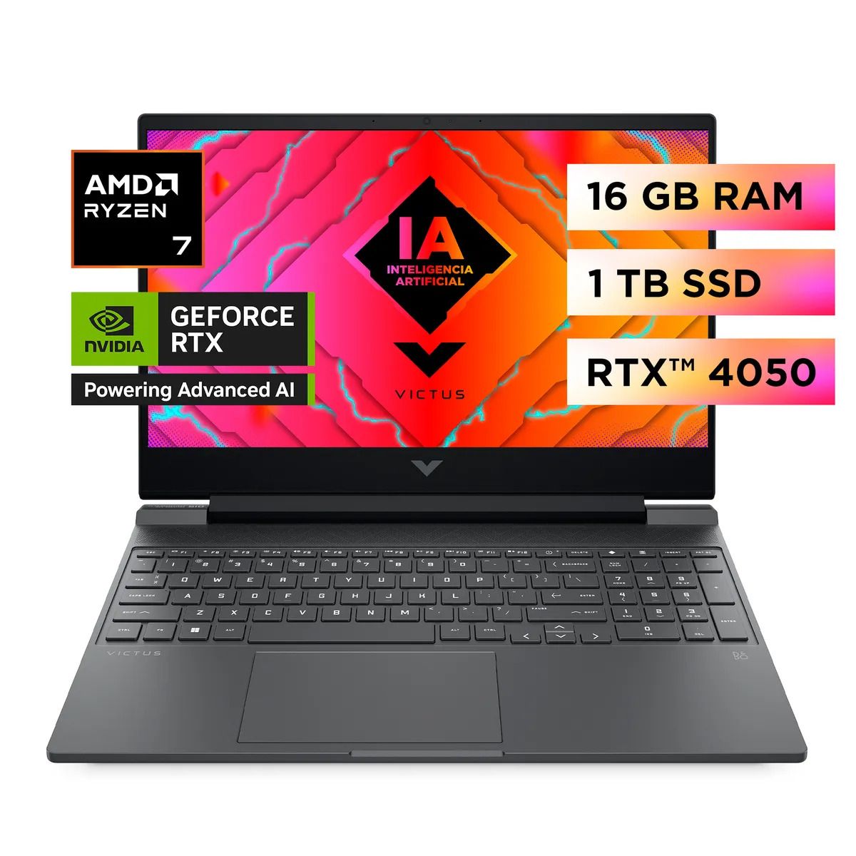 HP - Notebook HP Gamer 15-fb2019la R7 16GB RAM 1TB SSD RTX4050 6GB