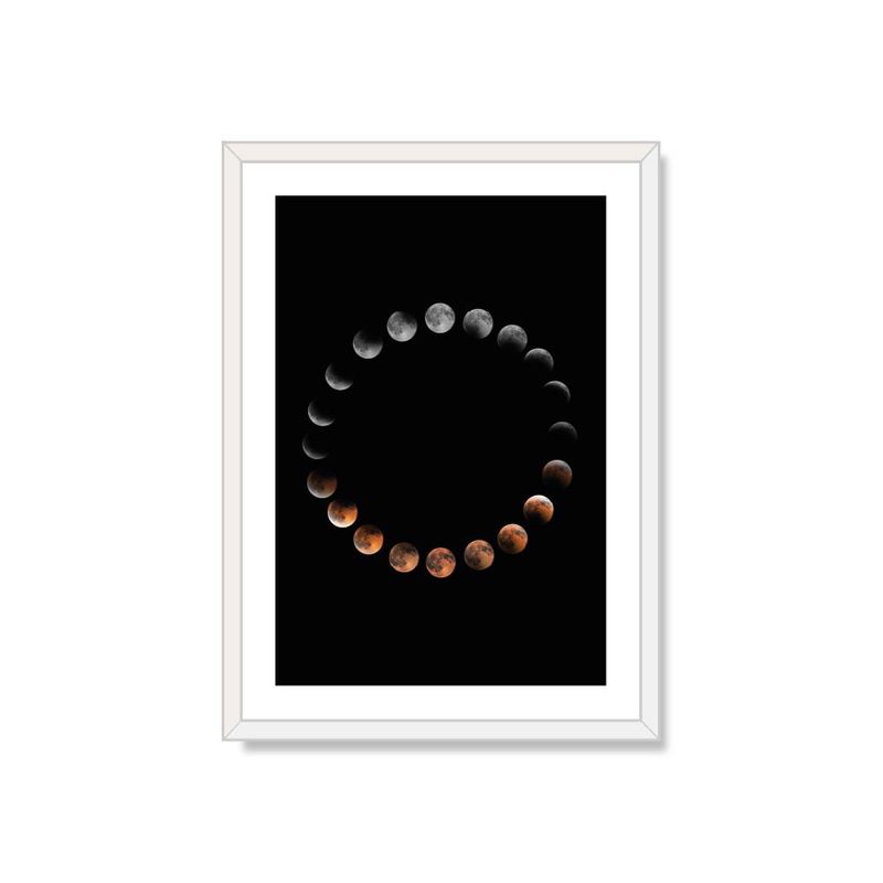 ALCUADRADO - Cuadro Individual Eclipse Lunar HD Blanco 70x50 cm