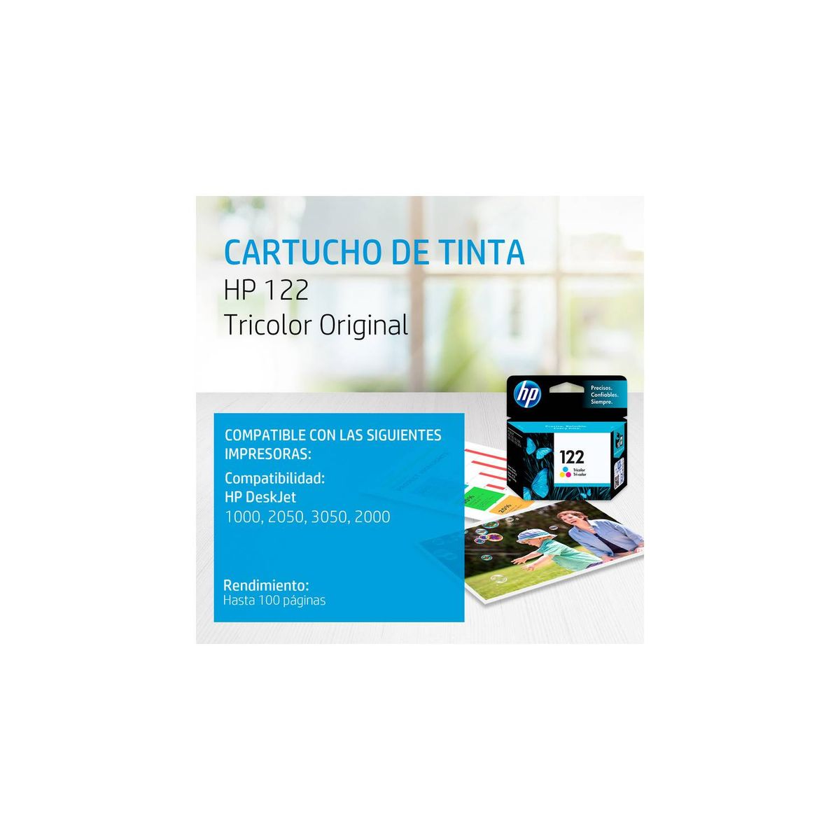 HP - Cartucho de Tinta HP 122 Tricolor Original