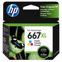 HP - Cartucho de Tinta 667XL Tricolor Original