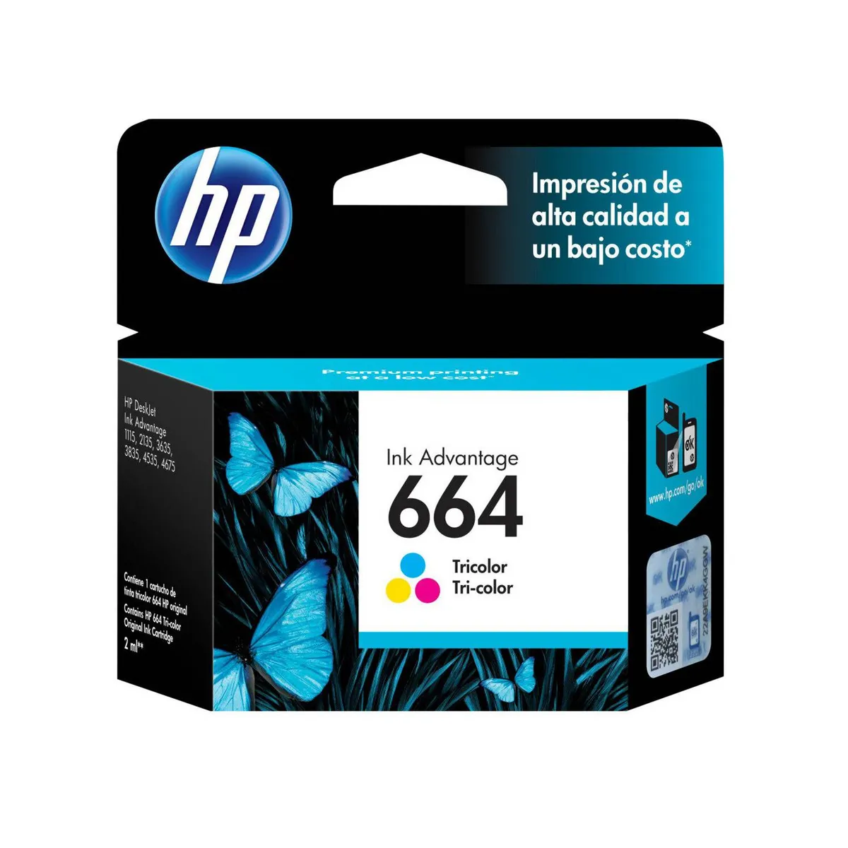 HP - Cartucho de Tinta HP 664 Tricolor Original