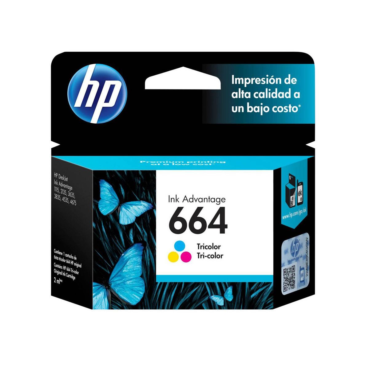 HP - Cartucho de Tinta HP 664 Tricolor Original