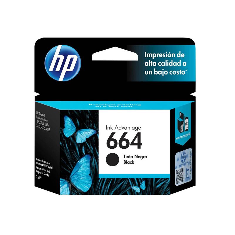 HP - Cartucho de Tinta HP 664 Negra Original