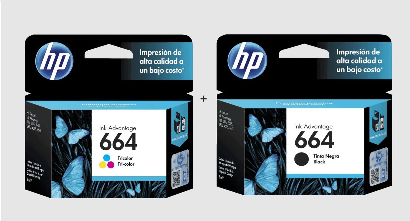 Pack tintas HP 664 Negra + 664 Tricolor